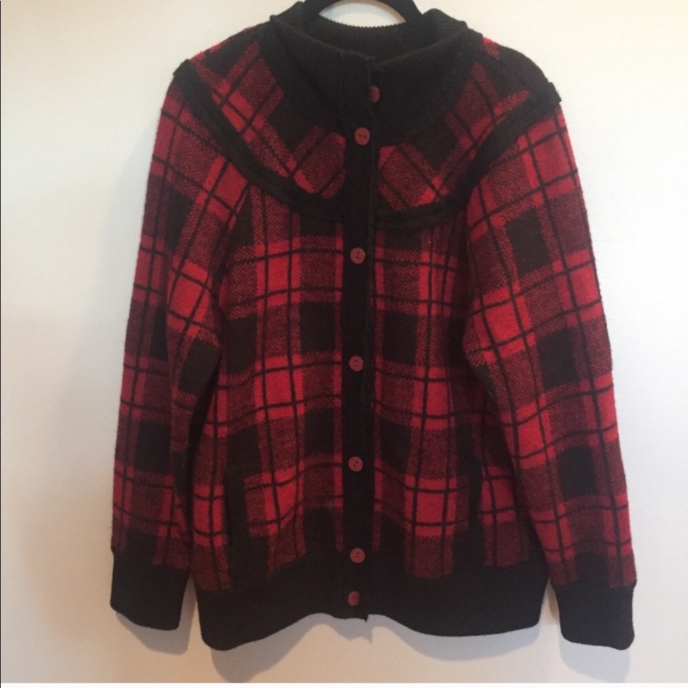 Vintage buffalo plaid Pendleton cardigan